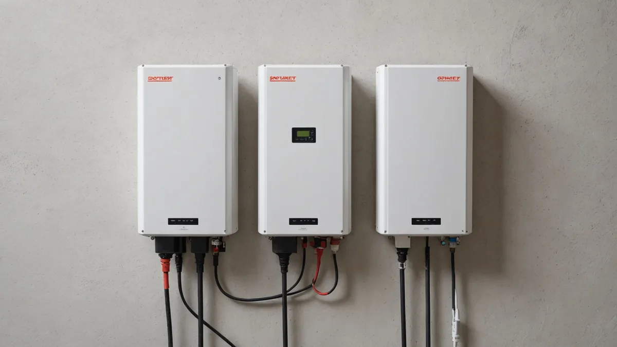 Solar inverter unit with price data overlay